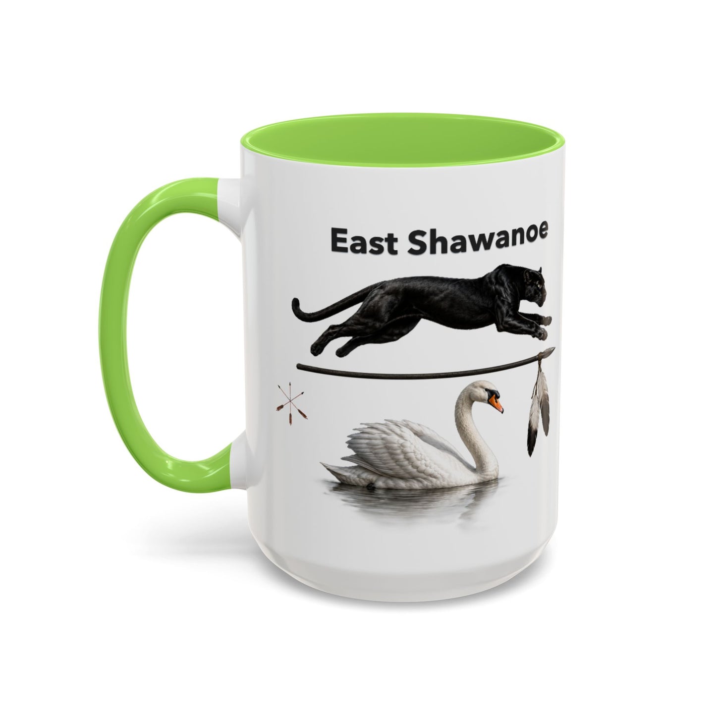Shawnee East Shawanoe Mascot Panther & Swan Coffee Mug (11oz/15oz)