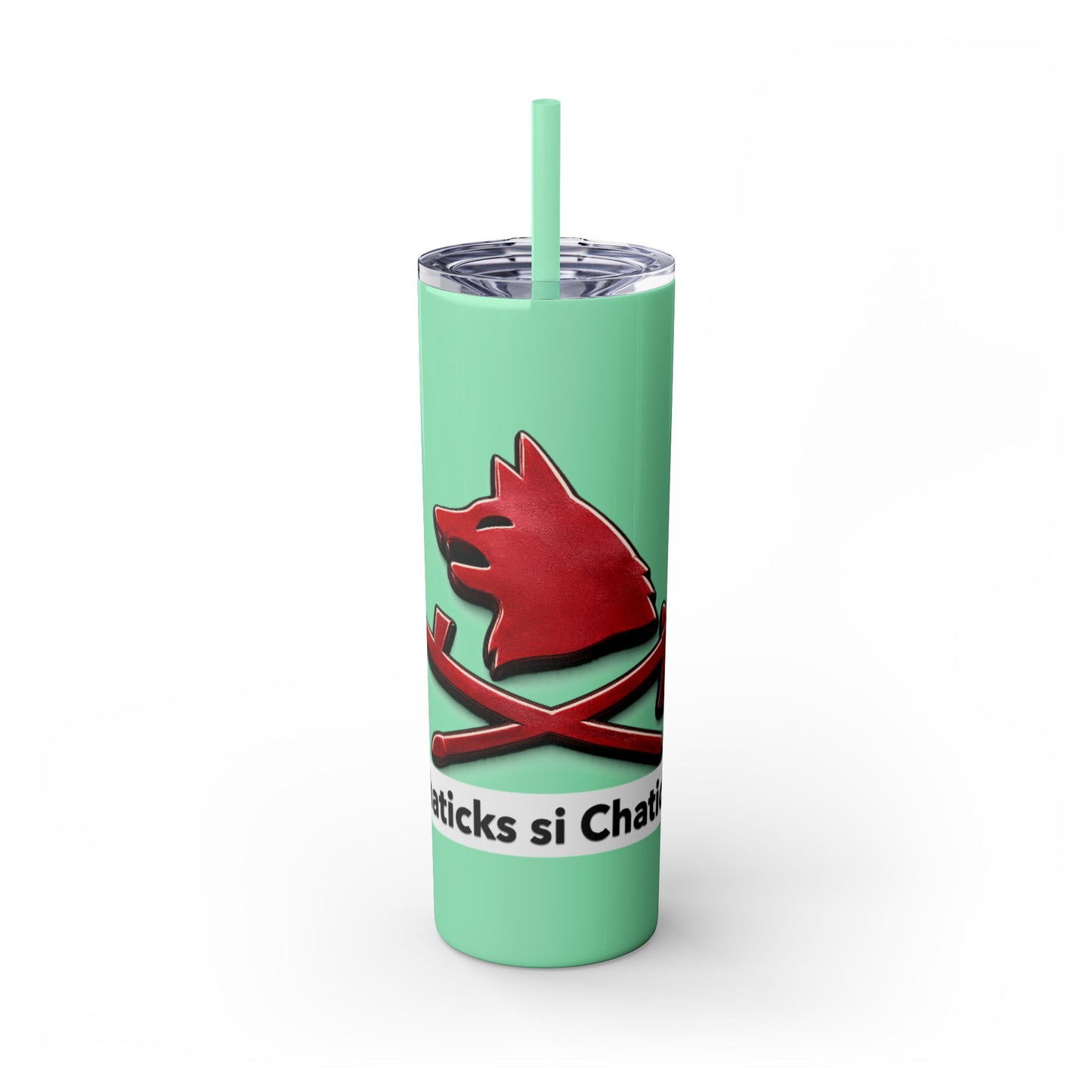 Pawnee Skinny Tumbler — Red Wolf Logo 20oz Insulated Tumbler with Straw