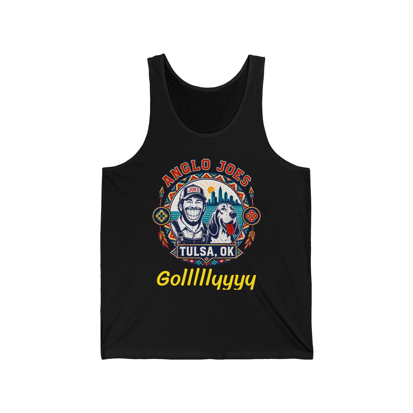 Anglo Joe's Tulsa, OK Fishing Tank Top — 'Gollllllyyyy' Retro Outdoor Tee
