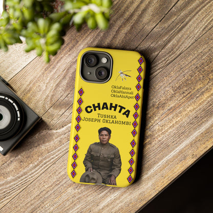 Chahta Tushka Joseph Oklahombi Yellow Phone Case — Native American Tribute Protective Cover