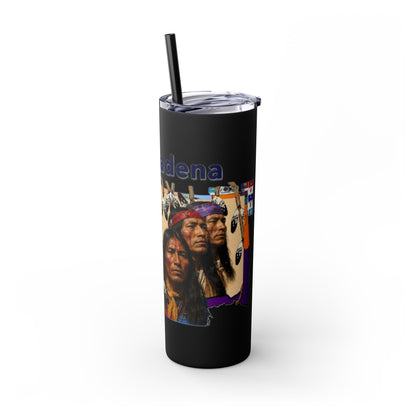 Apache 20oz Skinny Tumbler with Straw — Colorful Retro Design "Naishade"