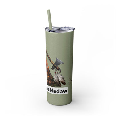 Pottawatomie Campfire Badge Skinny Tumbler 20oz — Badawadame Nation Design