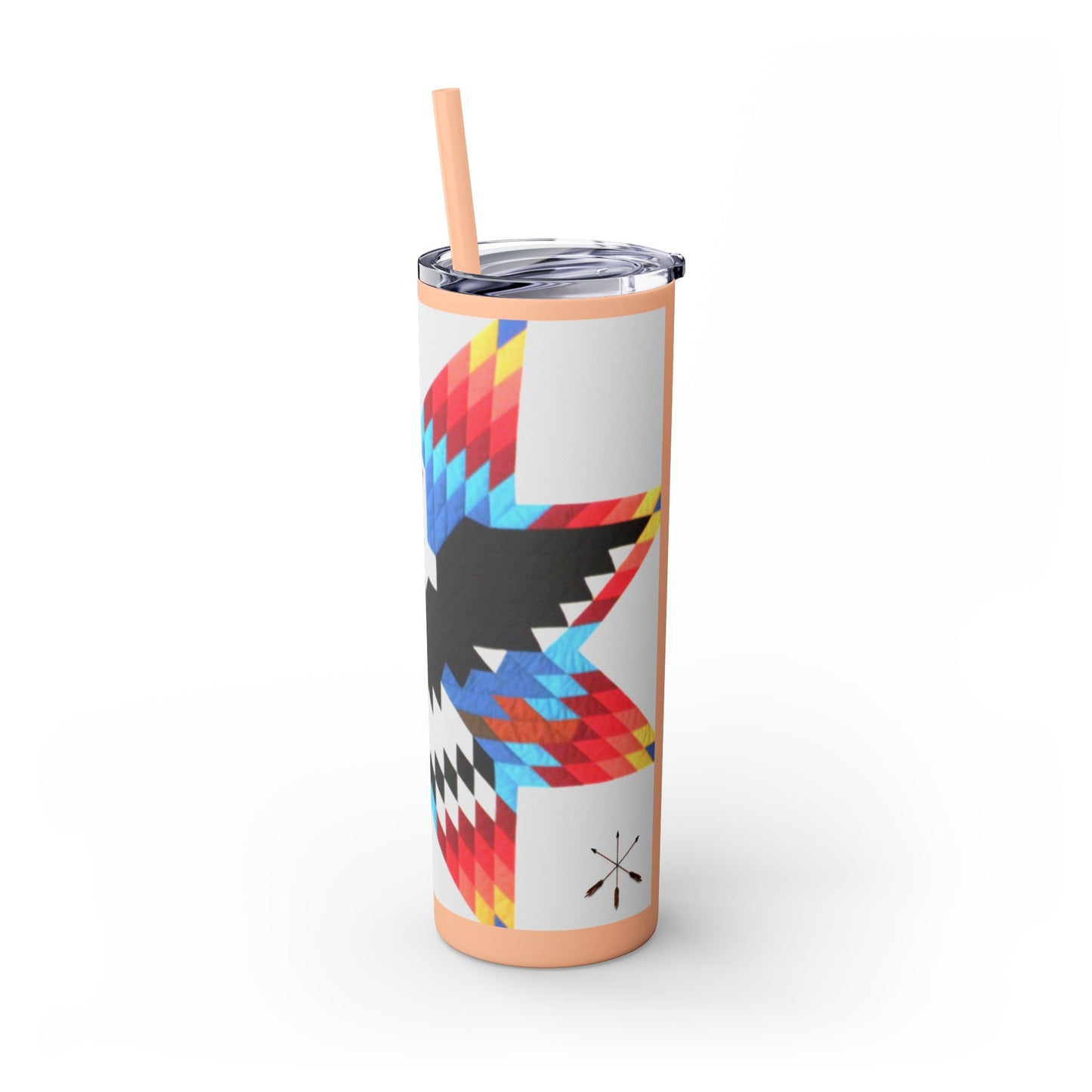 Onci 20oz Skinny Tumbler - Geometric Thunderbird Design, Insulated Travel Cup with Straw