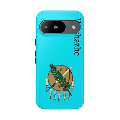 Osage Phone Case — Wazhahze Tribal Shield Design (Native Feather & Tomahawk)