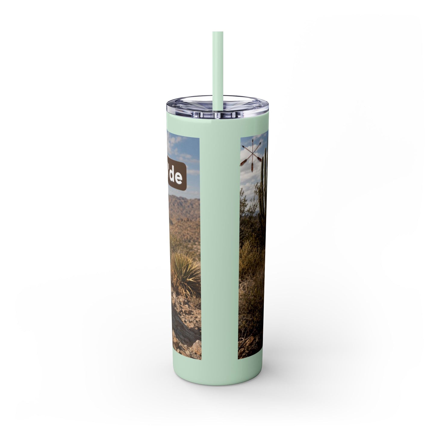 Ft. Sill Apache 20oz Skinny Tumbler with Desert Native Warrior Photo Wrap