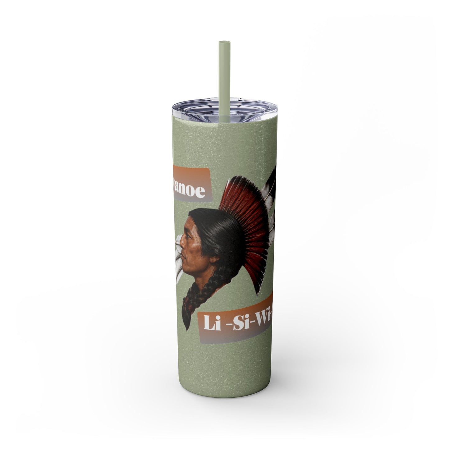 Shawnee Absentee Skinny Tumbler with Straw, 20oz