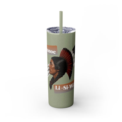 Shawnee Absentee Skinny Tumbler with Straw, 20oz