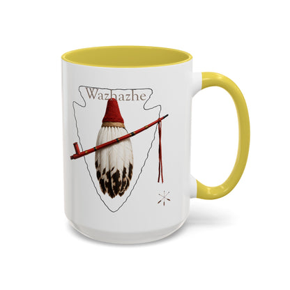 Osage Wazhazhe Tribal Feather Mug (11oz & 15oz) — Native-Inspired Coffee Cup