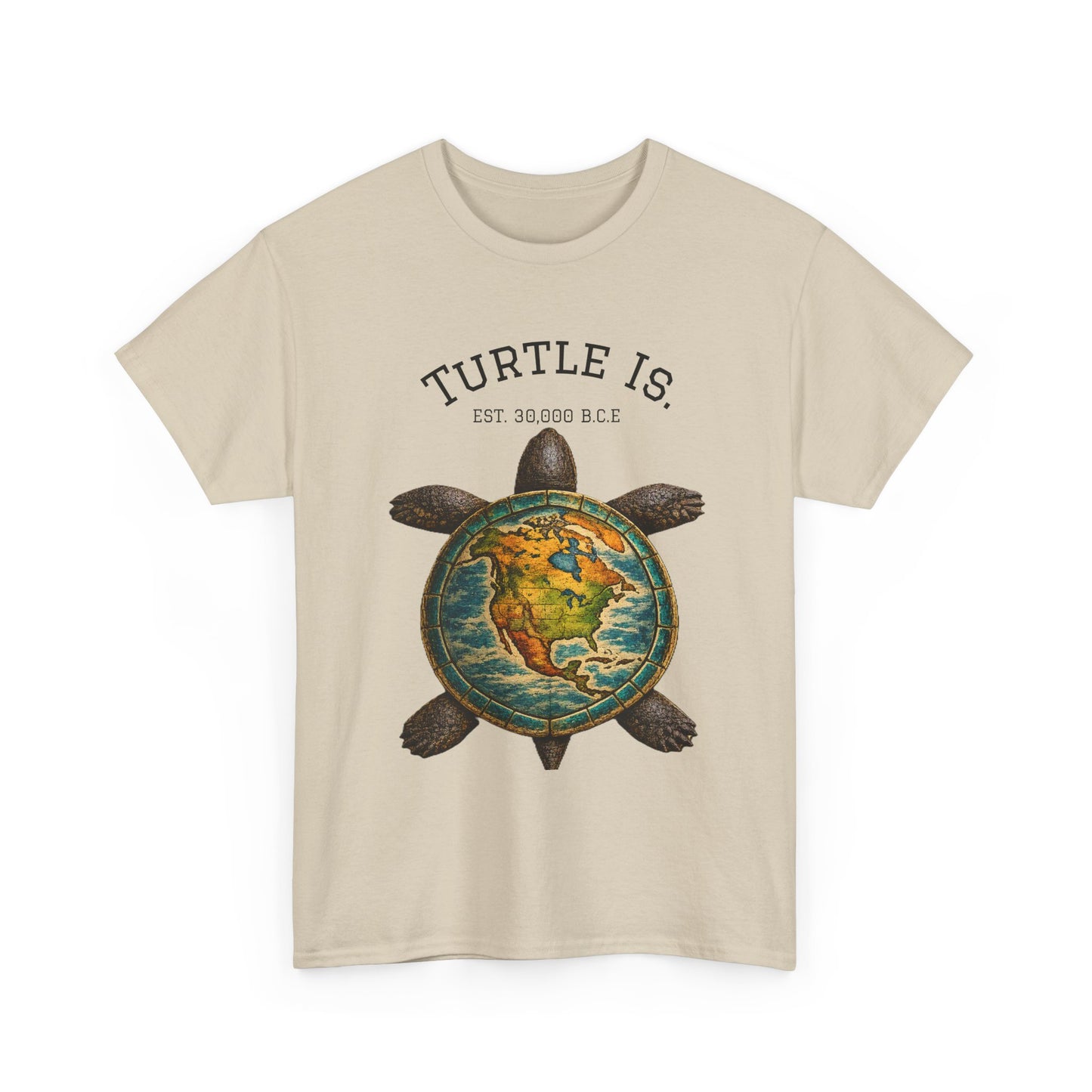 Turtle Globe Graphic Tee — "Turtle Is" Vintage Earth Turtle T-Shirt
