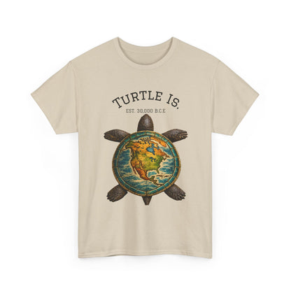 Turtle Globe Graphic Tee — "Turtle Is" Vintage Earth Turtle T-Shirt