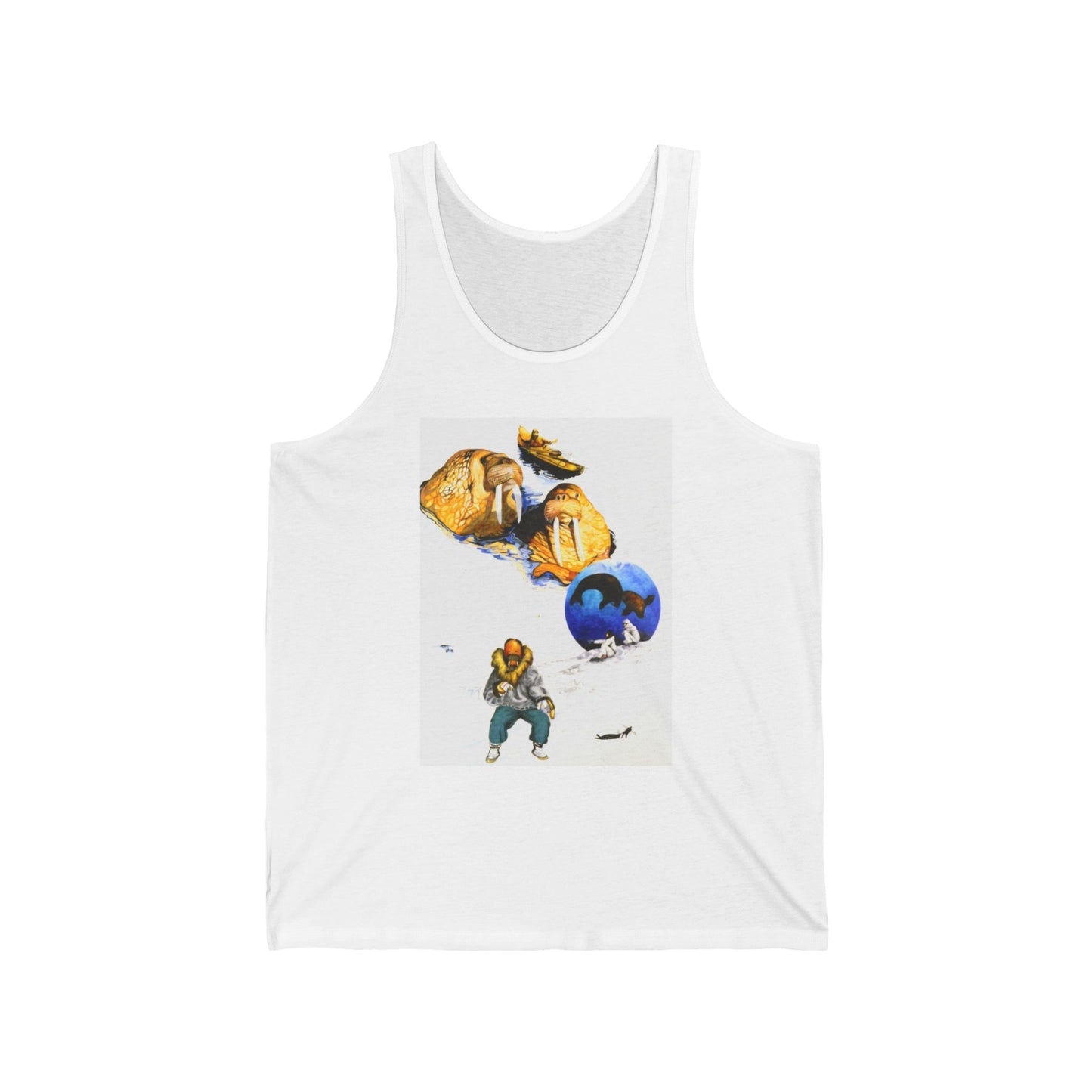 Walrus Tank Top — Explorer Illustration & Crossed Arrows Graphic