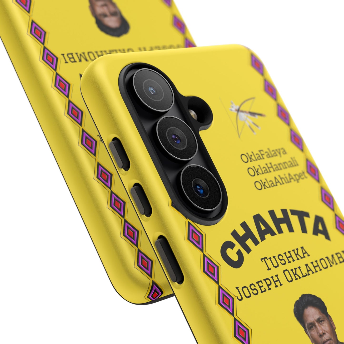 Chahta Tushka Joseph Oklahombi Yellow Phone Case — Native American Tribute Protective Cover