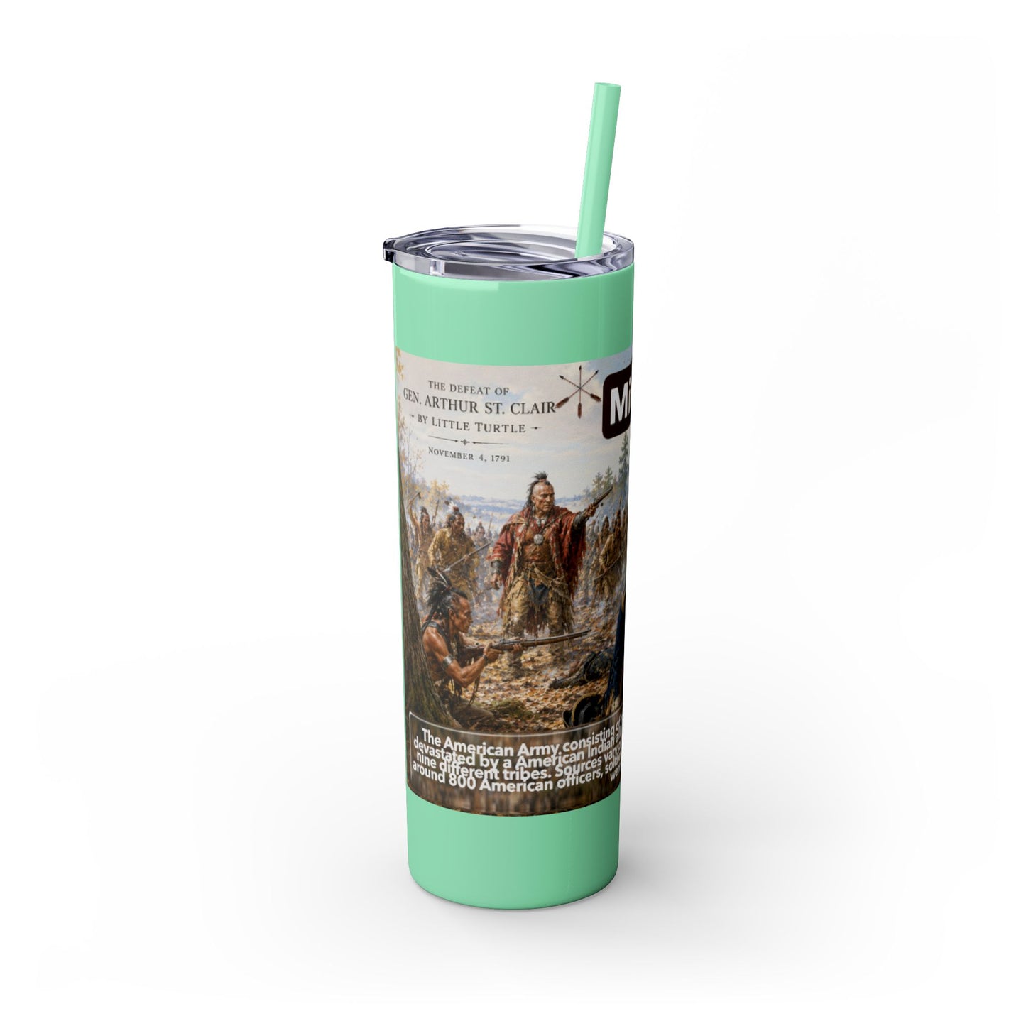 Miami Tribe Historical Skinny Tumbler 20oz — Native American Heritage Travel Cup