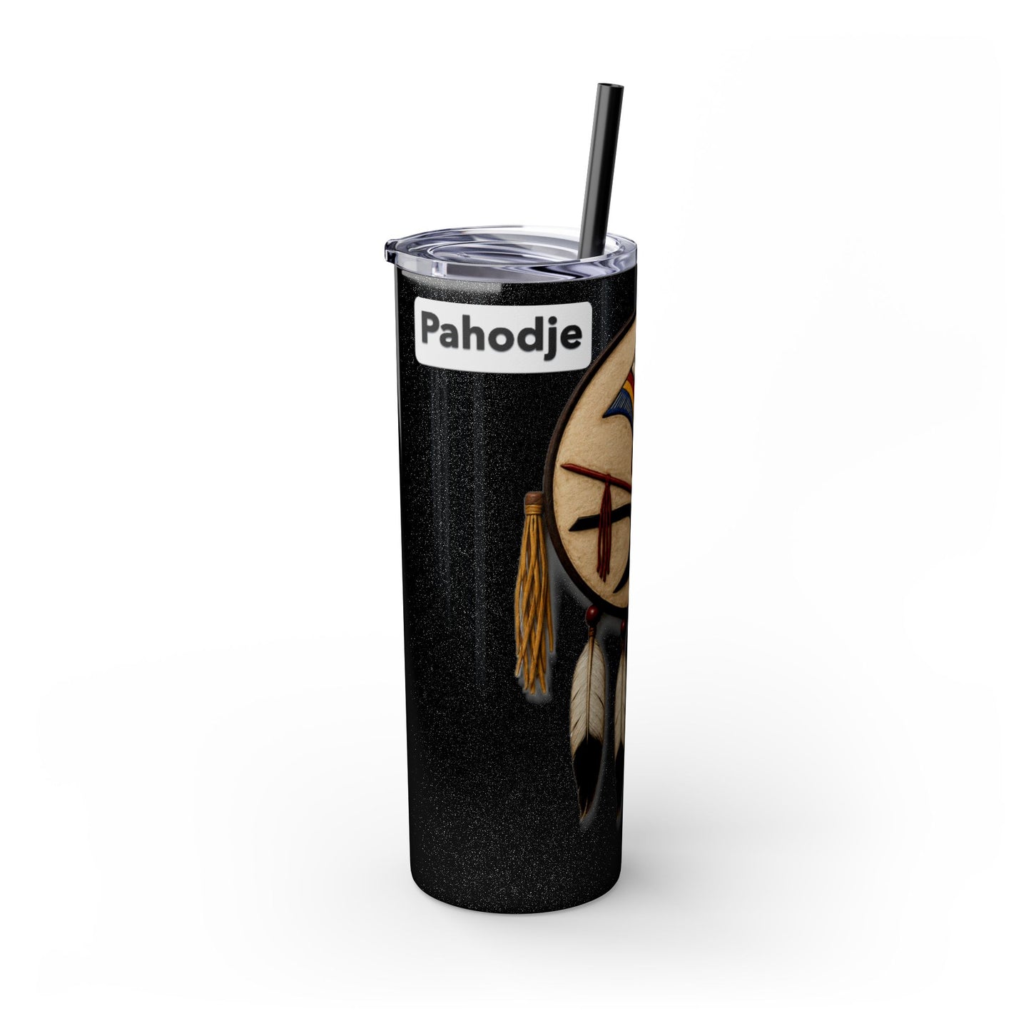 Iowa 20oz Skinny Tumbler with Native Dreamcatcher Design - 'Pahodje' Travel Straw Cup