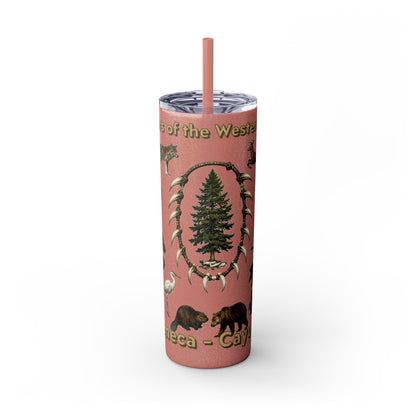 Seneca Cayuga Skinny Tumbler with Straw, 20oz
