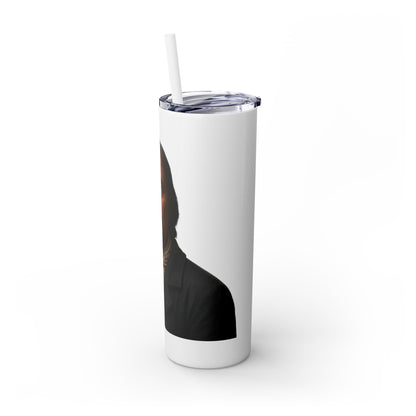 Chitto Harjo 20oz Skinny Tumbler with Classic Native American Portrait — Travel Straw Cup