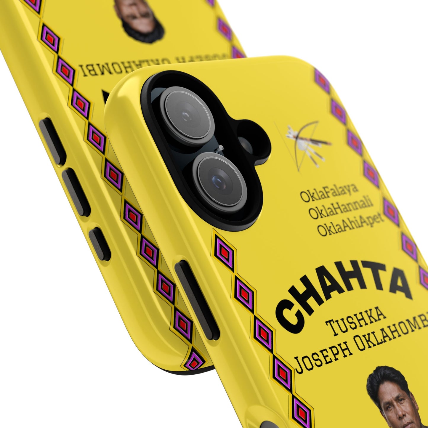 Chahta Tushka Joseph Oklahombi Yellow Phone Case — Native American Tribute Protective Cover