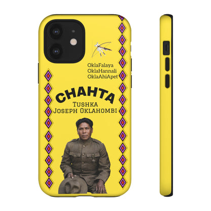 Chahta Tushka Joseph Oklahombi Yellow Phone Case — Native American Tribute Protective Cover