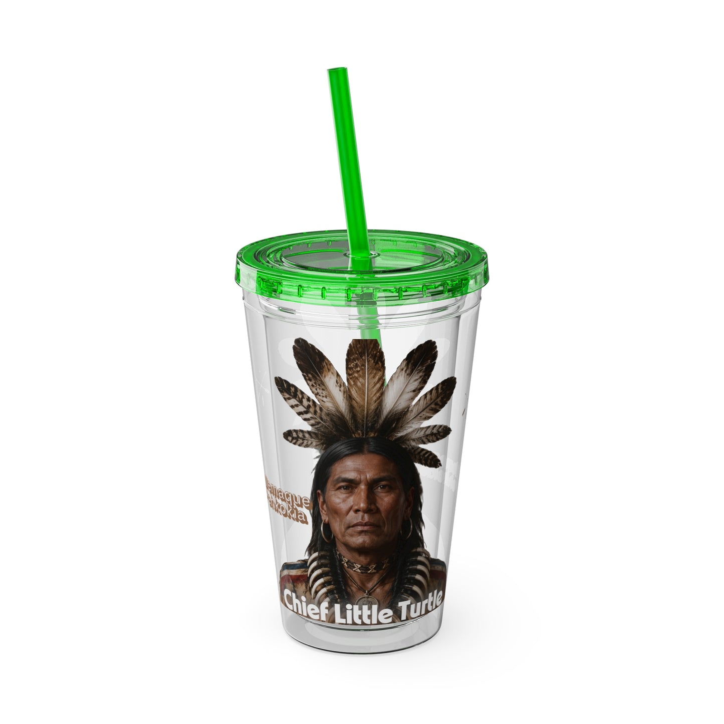 Miami Chief Little Turtle Sunsplash 16oz Tumbler with Straw