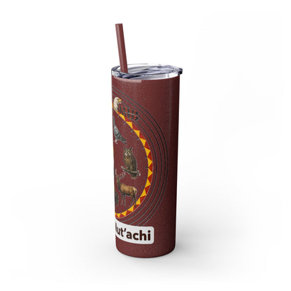 Otoe Missouria Native Animal Medicine Wheel 20oz Skinny Tumbler with Straw