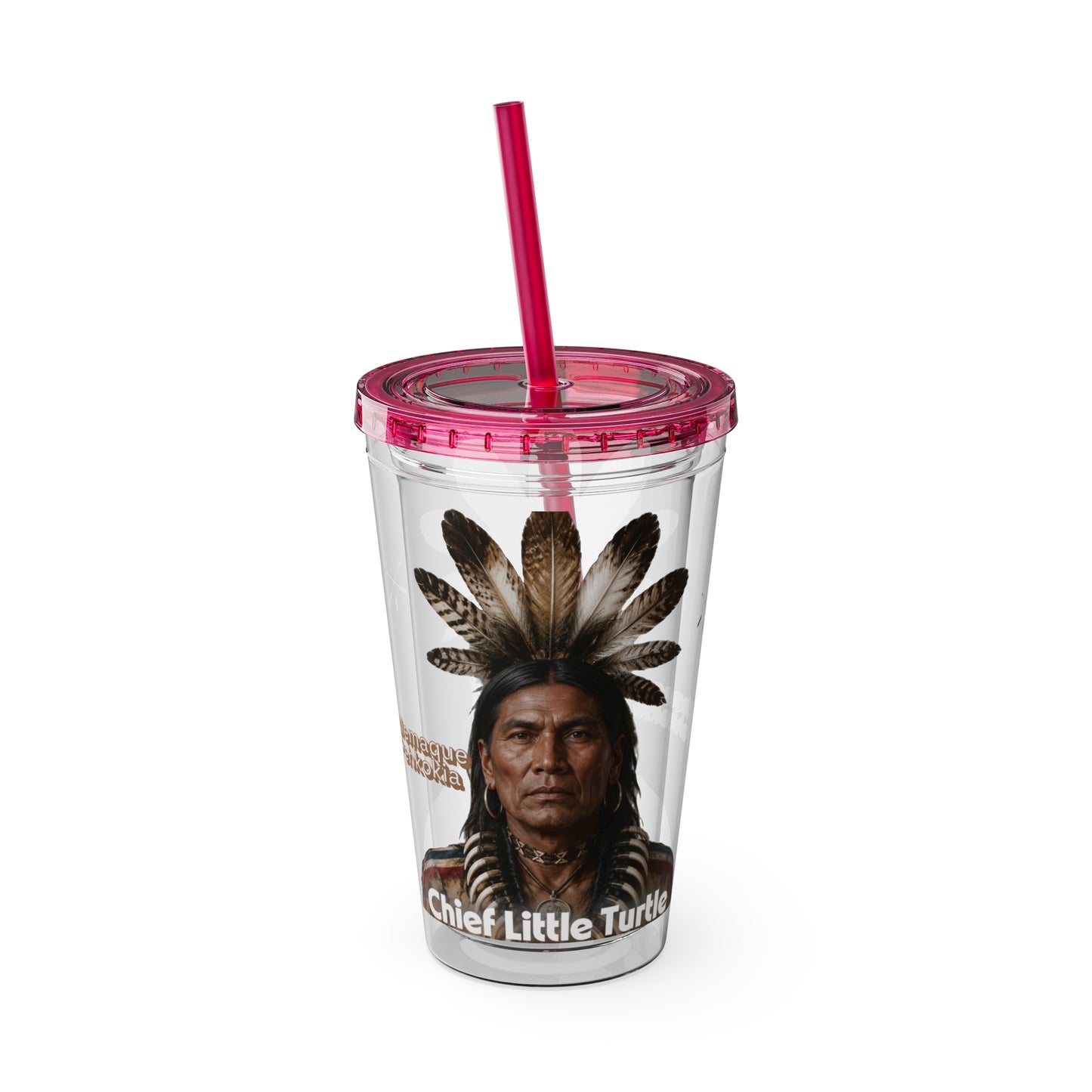 Miami Chief Little Turtle Sunsplash 16oz Tumbler with Straw
