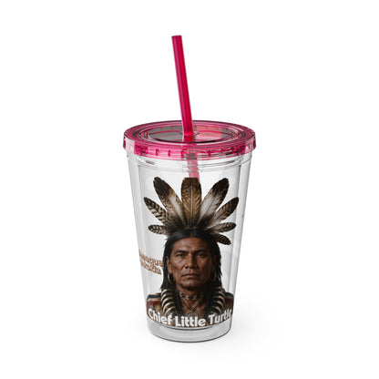 Miami Chief Little Turtle Sunsplash 16oz Tumbler with Straw