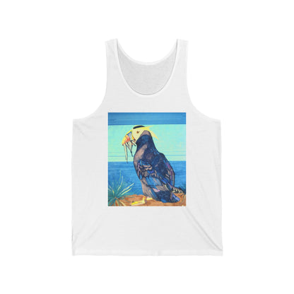 Puffin Beach Tank Top — Colorful Coastal Bird Illustration Tank