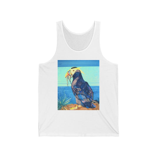 Puffin Beach Tank Top — Colorful Coastal Bird Illustration Tank