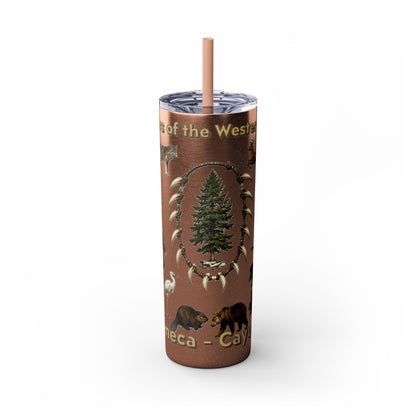 Seneca Cayuga Skinny Tumbler with Straw, 20oz