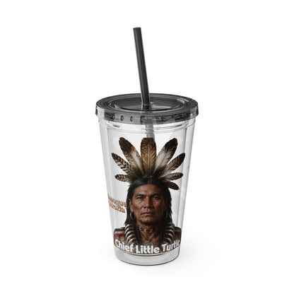 Miami Chief Little Turtle Sunsplash 16oz Tumbler with Straw