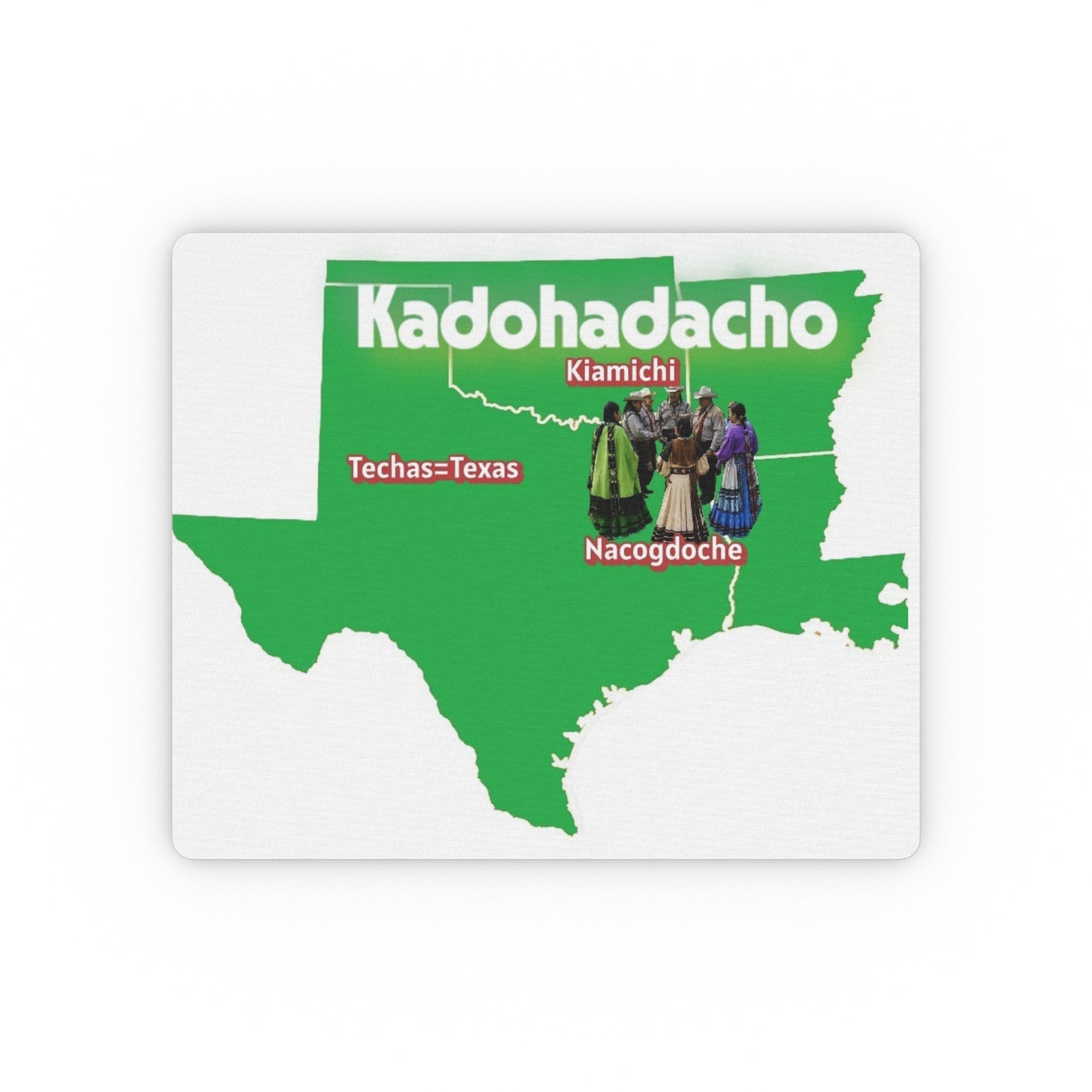 Kadohadacho (Texas) Map Mouse Pad — Nacogdoches / Kiamichi Tribal Design