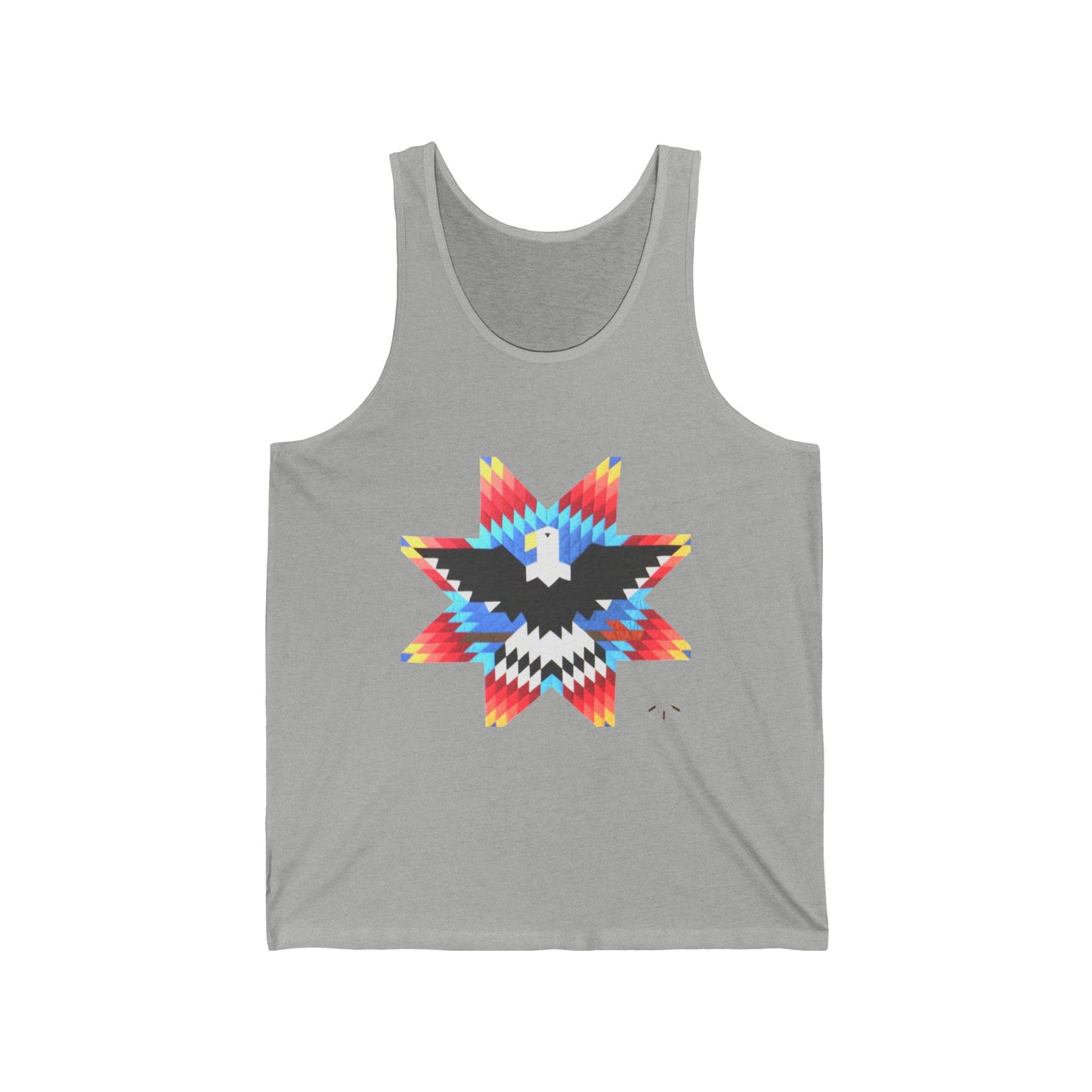 Native-Inspired Eagle Star Tank Top — Geometric Tribal Arrow Back Graphic