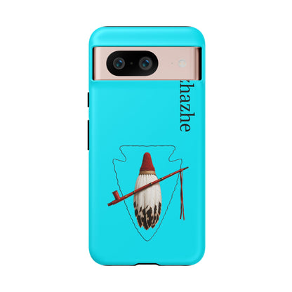 Osage Phone Case — Wazhahze Tribal Shield Design (Native Feather & Tomahawk)