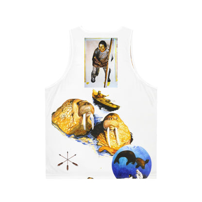Arctic Walrus Art Tank Top — Vintage Inuit Exploration Graphic