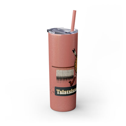 Cheyenne Arapaho 20oz Skinny Tumbler — Native American Shield & Arrows Design (Tsistsistas - Hinono'eitiit)