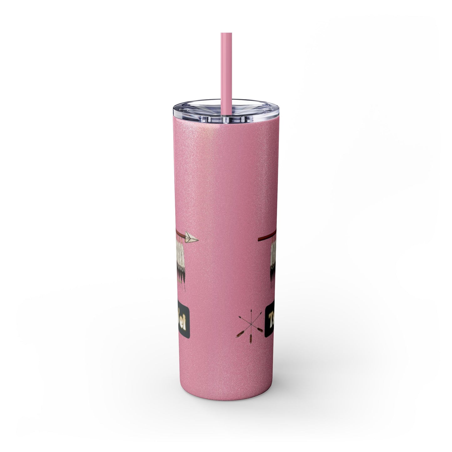 Cheyenne Arapaho 20oz Skinny Tumbler — Native American Shield & Arrows Design (Tsistsistas - Hinono'eitiit)