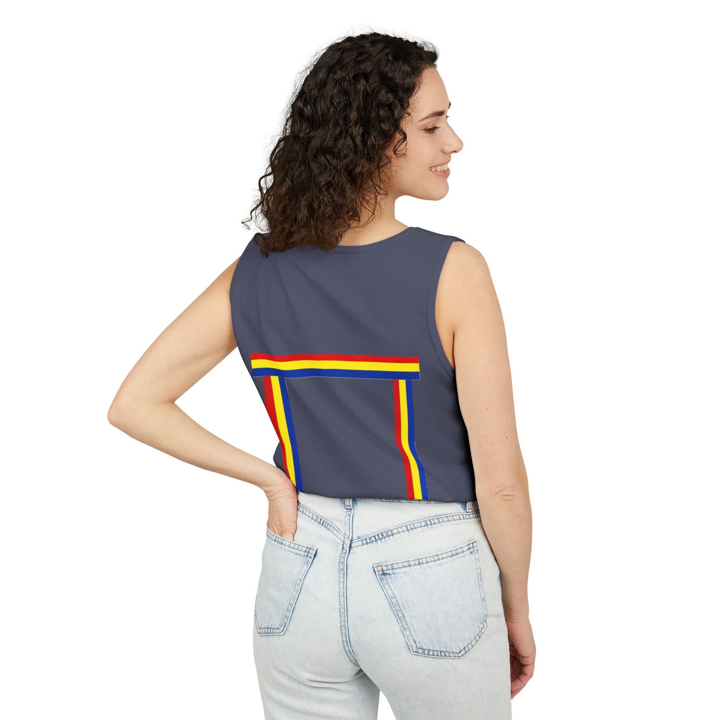 Blue Ribbon Shirt inpired Tank Top — Minimal Rainbow Ribbon Graphic