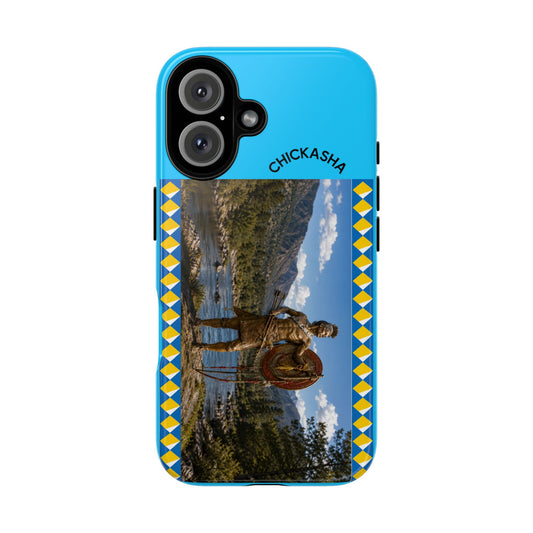 Chickasaw Tough Case — Native Warrior Phone Case with Scenic River Design