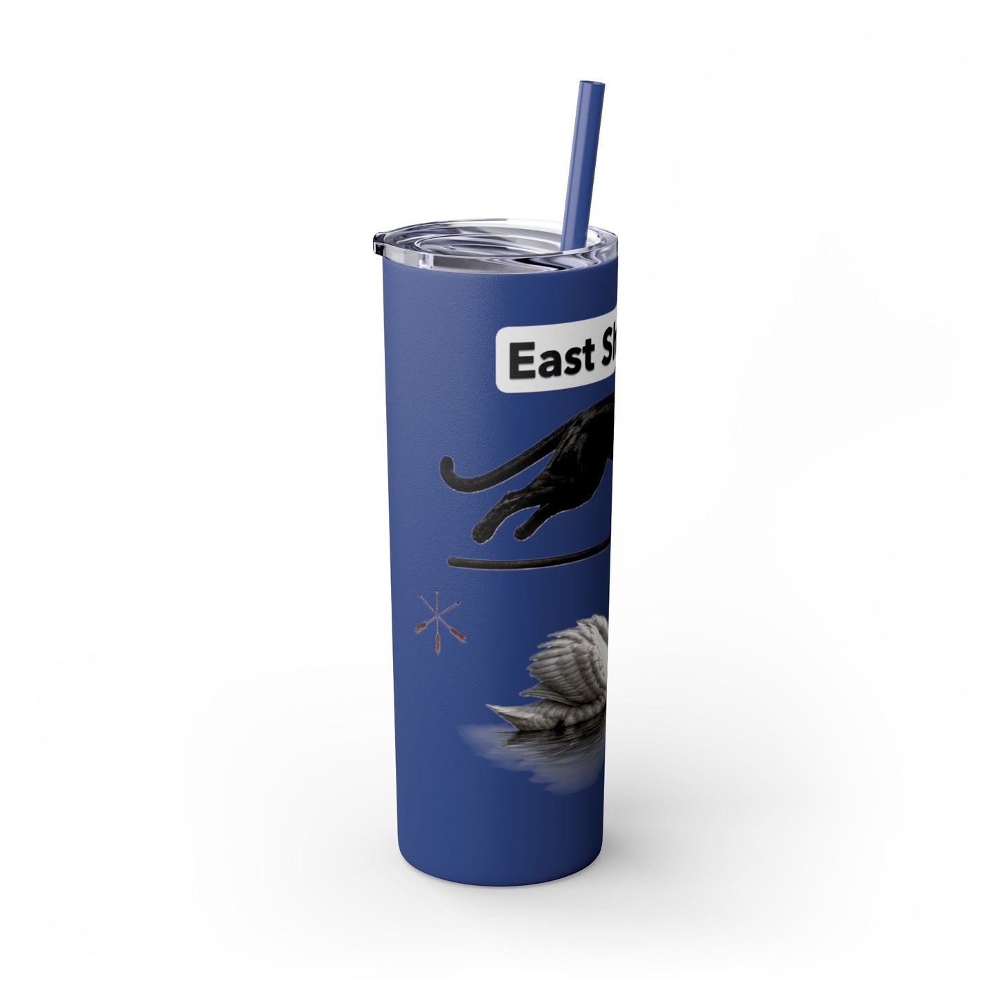 Shawnee East Skinny 20oz Tumbler with Straw — East Shawano River Swan & Otter Design