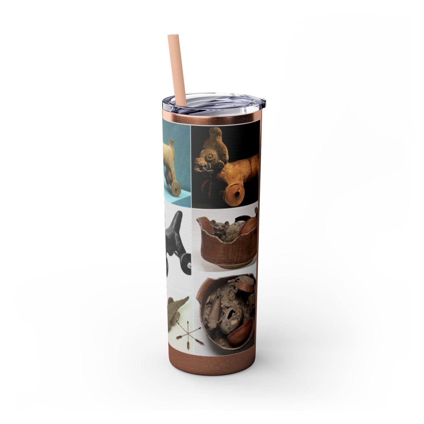 Aztec 20oz Skinny Tumbler - Educational Indigenous Artifacts Design