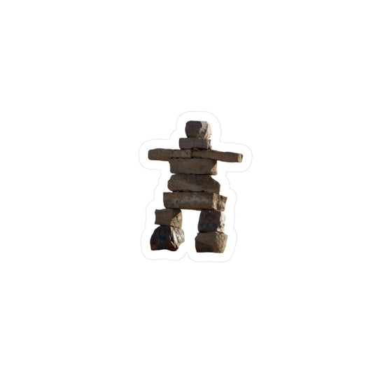 Inukshuk Kiss-Cut Vinyl Sticker — Stone Cairn Decal for Windows, Laptops & Water Bottles
