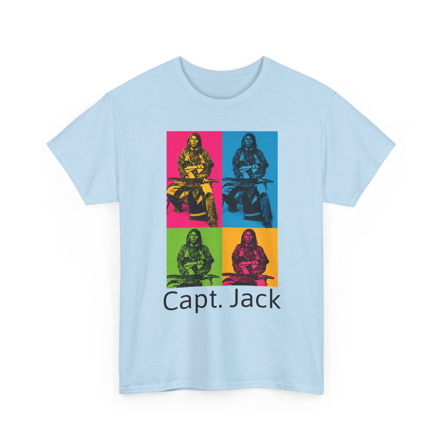 T-Shirt — Capt. Jack Pop-Art Portrait Tee with Arrow Back Print
