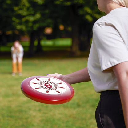 Native OU Logo Frisbee — Red Wham-O Disc for Oklahoma Sooners Fans