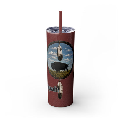 Quapaw Buffalo Skinny Tumbler 20oz — Ogahpahka Design