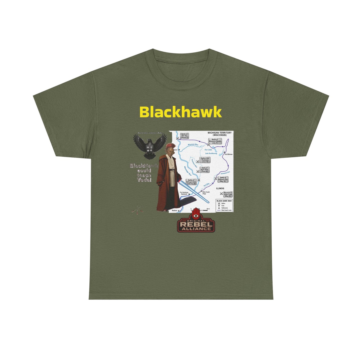 Blackhawk Rebel Trail Vintage Map Graphic T-Shirt