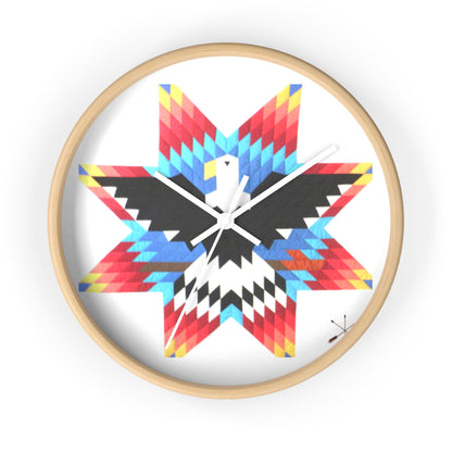 Southeaster Eagle Star Wall Clock — Native Pattern Decorative Clock