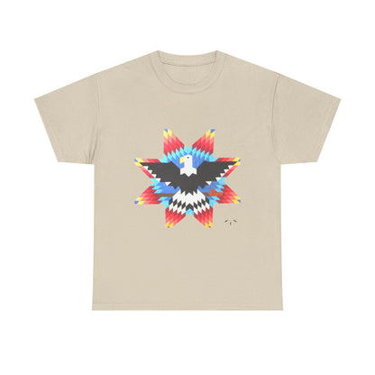 T-Shirt — Colorful Native Star Eagle Graphic Tee (Front Eagle Star, Back Crossed Arrows)