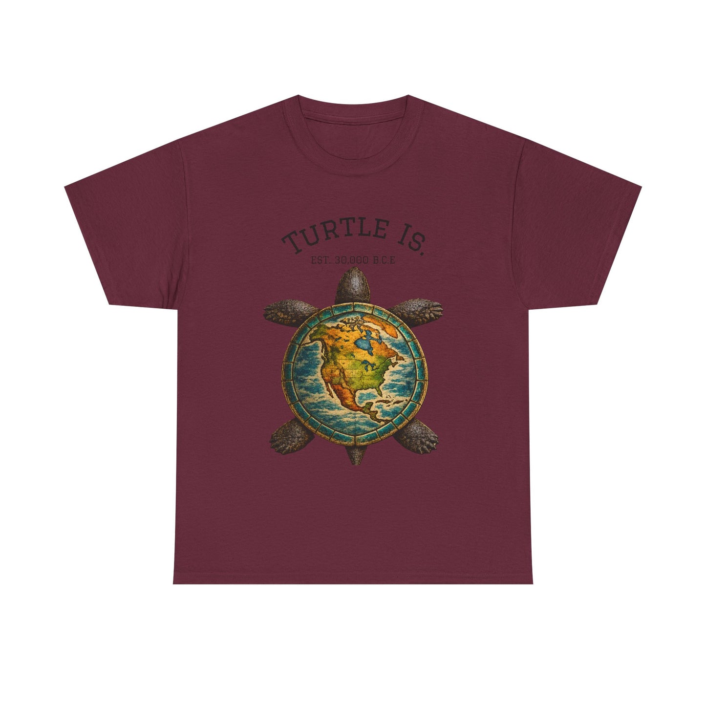 Turtle Globe Graphic Tee — "Turtle Is" Vintage Earth Turtle T-Shirt