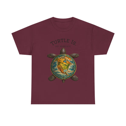 Turtle Globe Graphic Tee — "Turtle Is" Vintage Earth Turtle T-Shirt