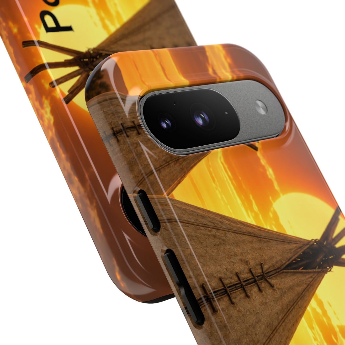 Ponca Sunset Tipi Phone Case — Personalized Native Teepee Landscape